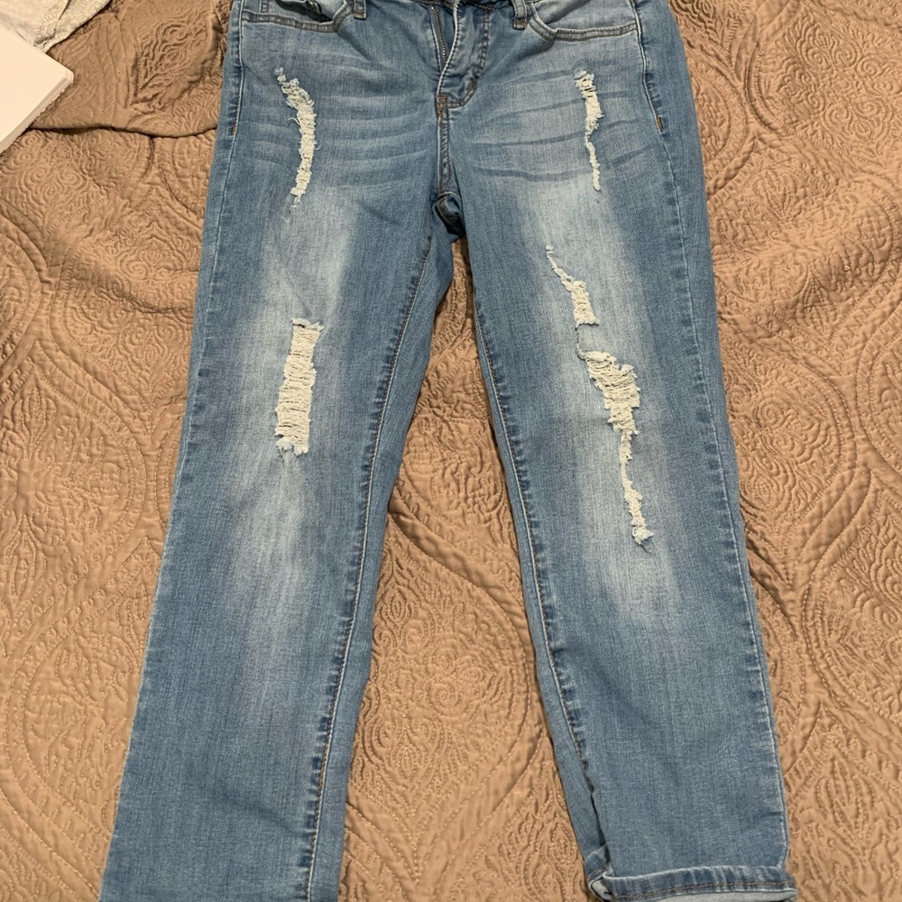 !iT / TIFFANY - Skinny capri pants, distressed